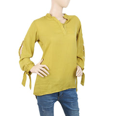 Women's Plain Georgette Top - Olive Green, Women, T-Shirts And Tops, Chase Value, Chase Value