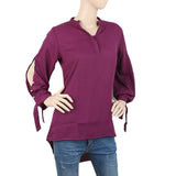 Women's Plain Georgette Top - Purple, Women, T-Shirts And Tops, Chase Value, Chase Value