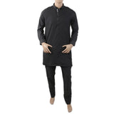 Men's Mashriq Slim Fit Short Kurta Pajama Fancy - Dark Grey, Men, Shalwar Kameez, Chase Value, Chase Value