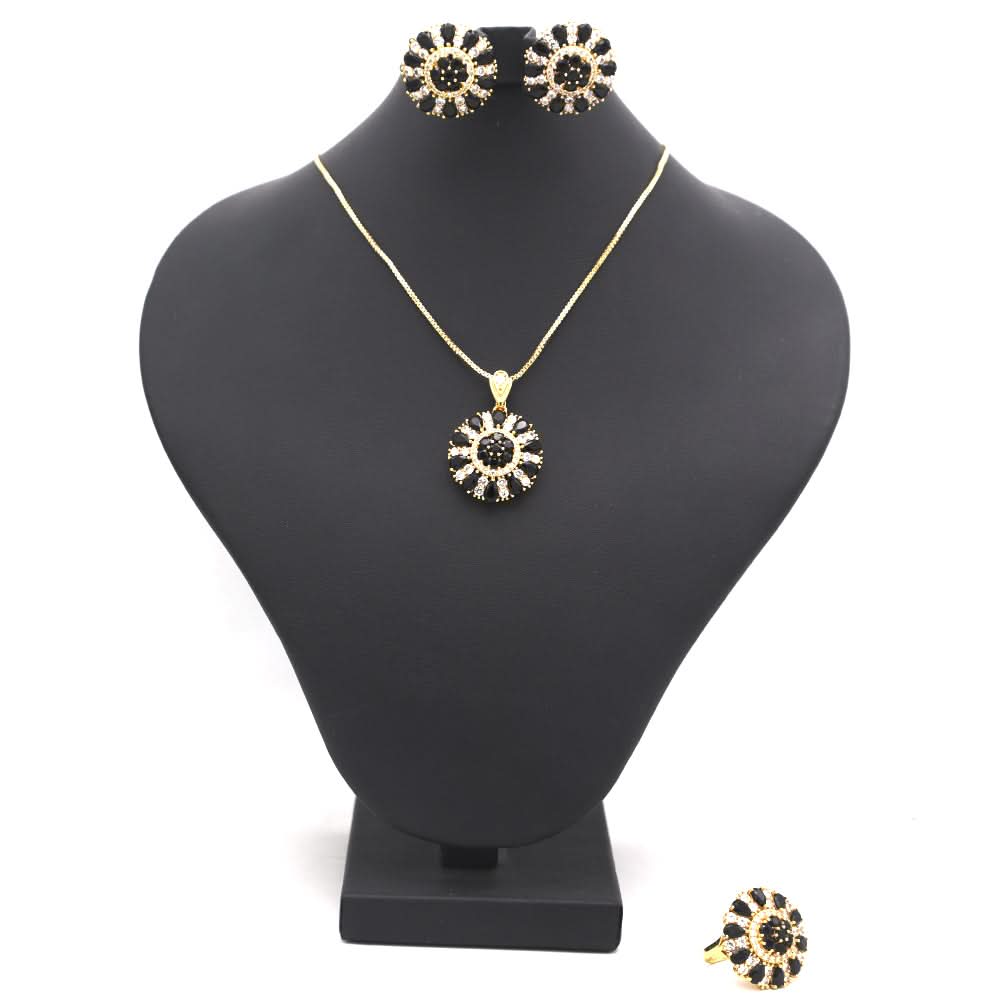 Women's Locket Set With Ring-Black-A, Women, Chains & Lockets, Chase Value, Chase Value