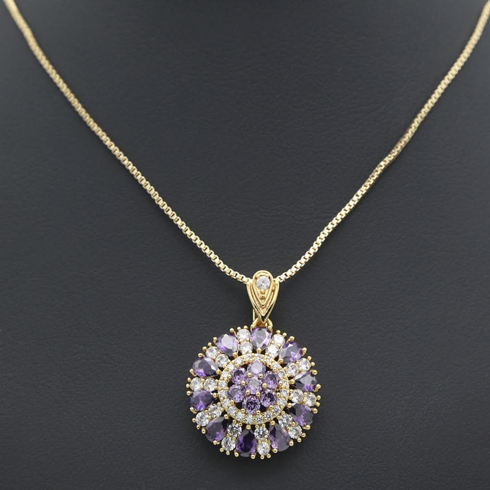 Women's Locket Set With Ring-Purple-A, Women, Chains & Lockets, Chase Value, Chase Value
