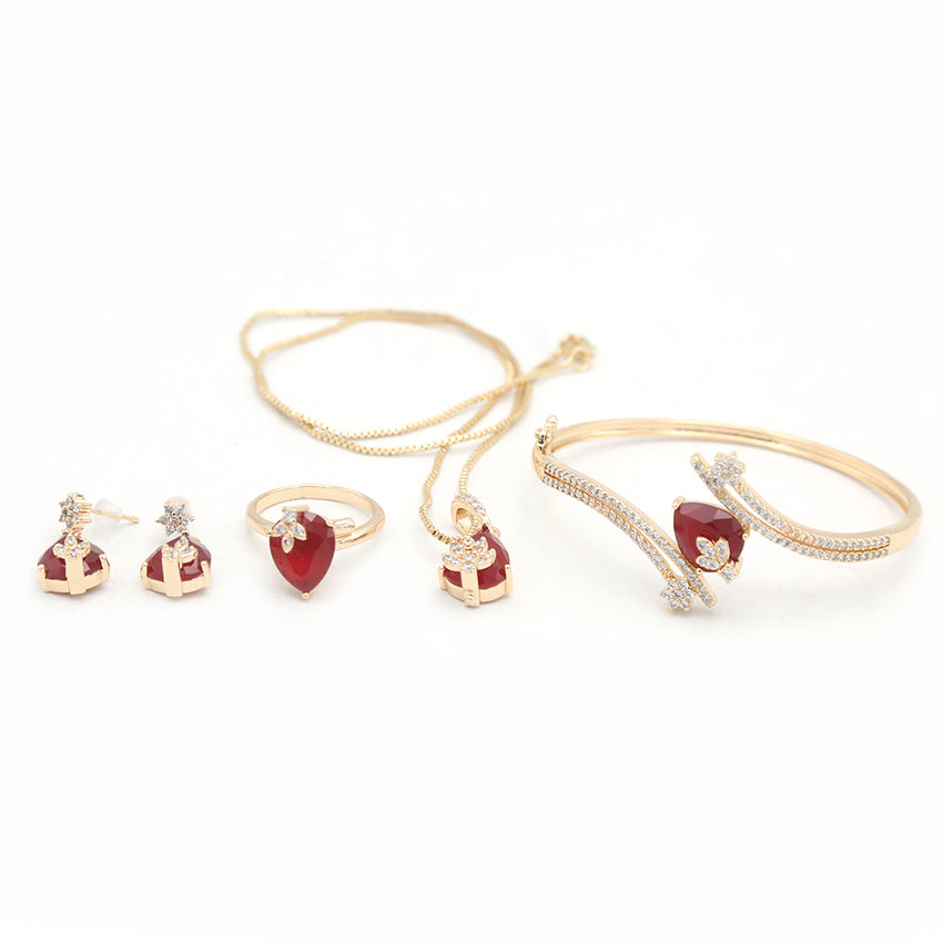 Women's Combo Set - Red - C, Women, Jewellery Set, Chase Value, Chase Value