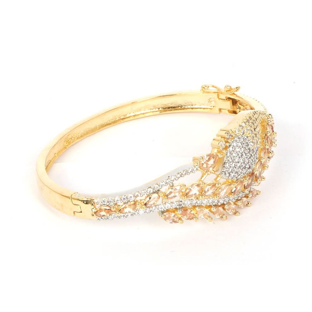 Women's American Diamond Kara Bracelet - Golden, Women, Bangles & Bracelets, Chase Value, Chase Value