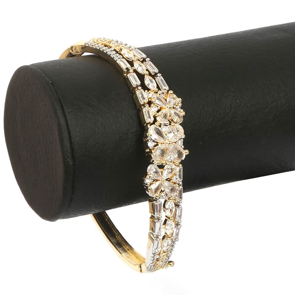 Women's American Diamond Kara Bracelet - Golden, Women, Bangles & Bracelets, Chase Value, Chase Value