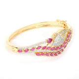 Women's American Diamond Kara Bracelet - Golden Maroon, Women, Bangles & Bracelets, Chase Value, Chase Value