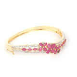 Women's American Diamond Kara Bracelet - Maroon Golden, Women, Bangles & Bracelets, Chase Value, Chase Value
