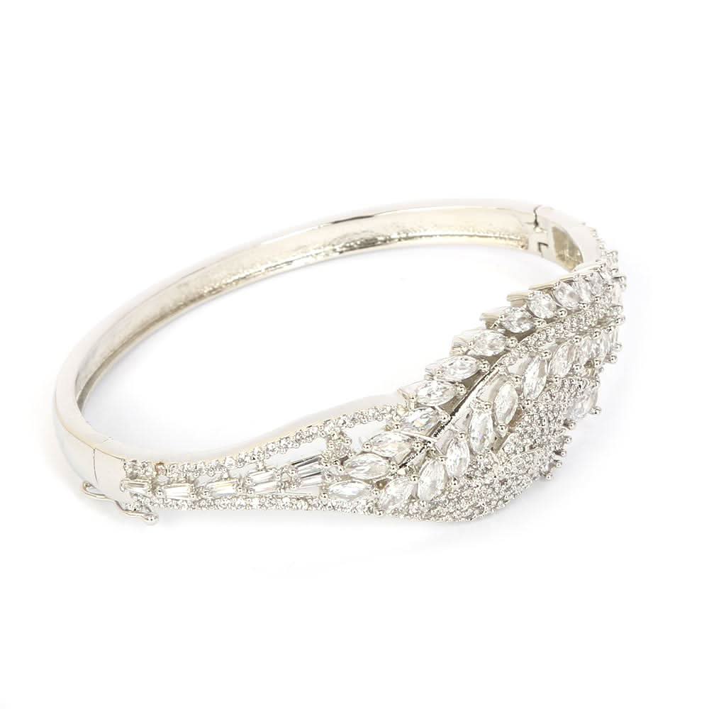 Women's American Diamond Kara Bracelet - Silver, Women, Bangles & Bracelets, Chase Value, Chase Value