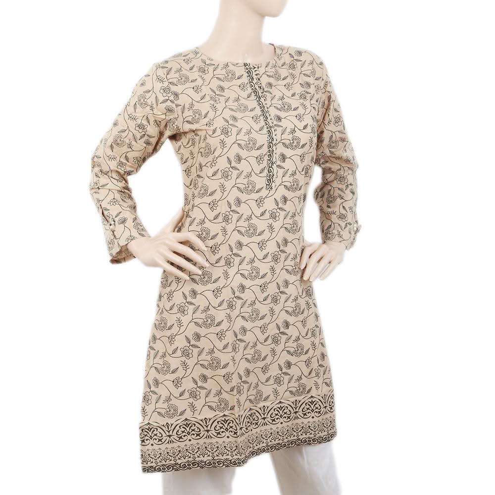 Women's Printed Kurti -L - Beige, Women, Ready Kurtis, Chase Value, Chase Value