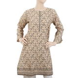 Women's Printed Kurti -L - Beige, Women, Ready Kurtis, Chase Value, Chase Value