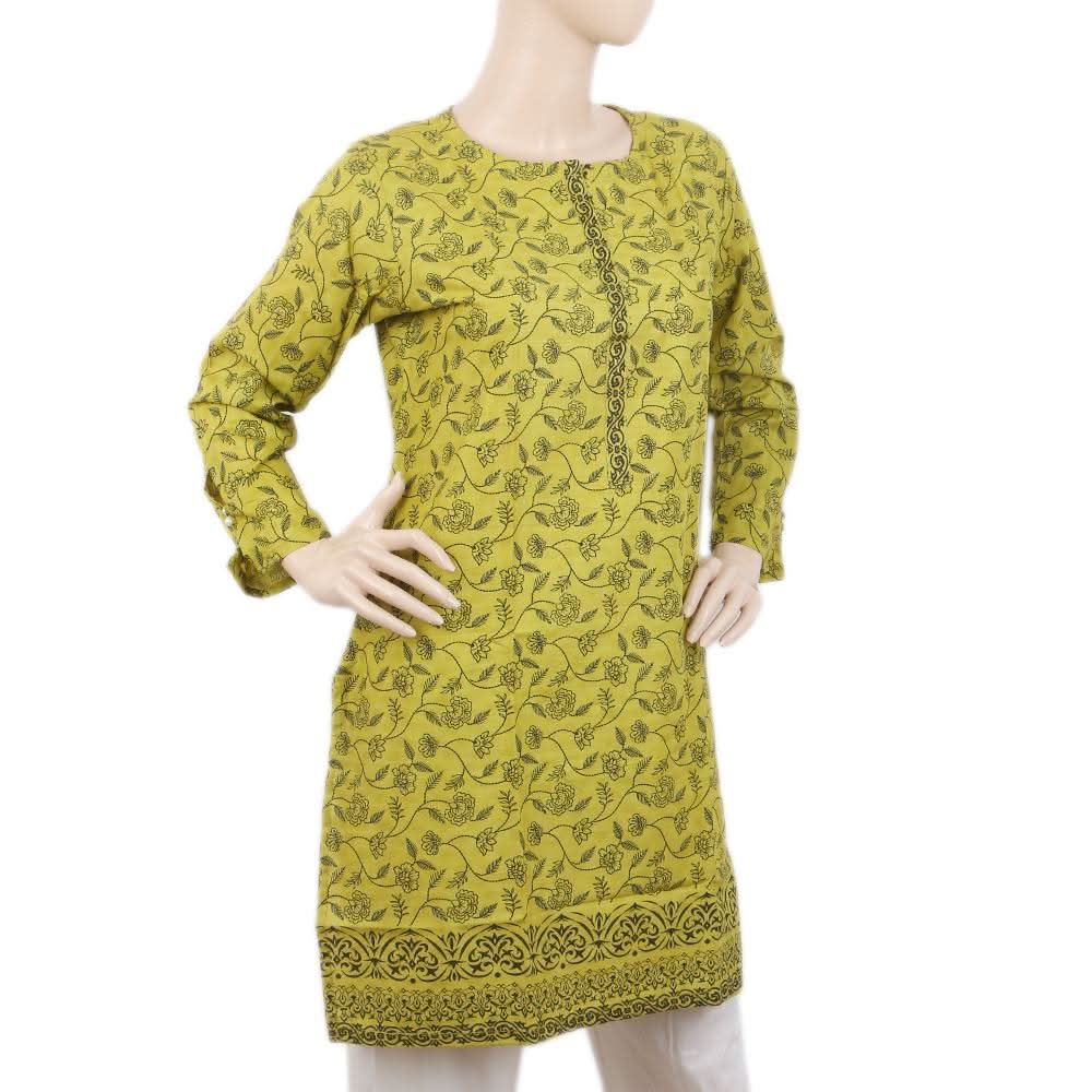 Women's Printed Kurti -L - Green, Women, Ready Kurtis, Chase Value, Chase Value