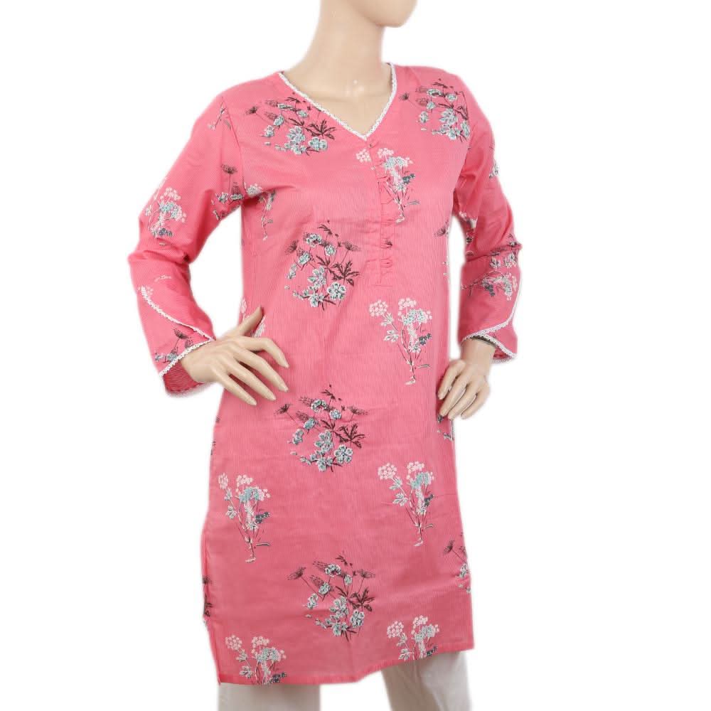 Women's Kurti with Lace -D - Light Pink, Women, Ready Kurtis, Chase Value, Chase Value