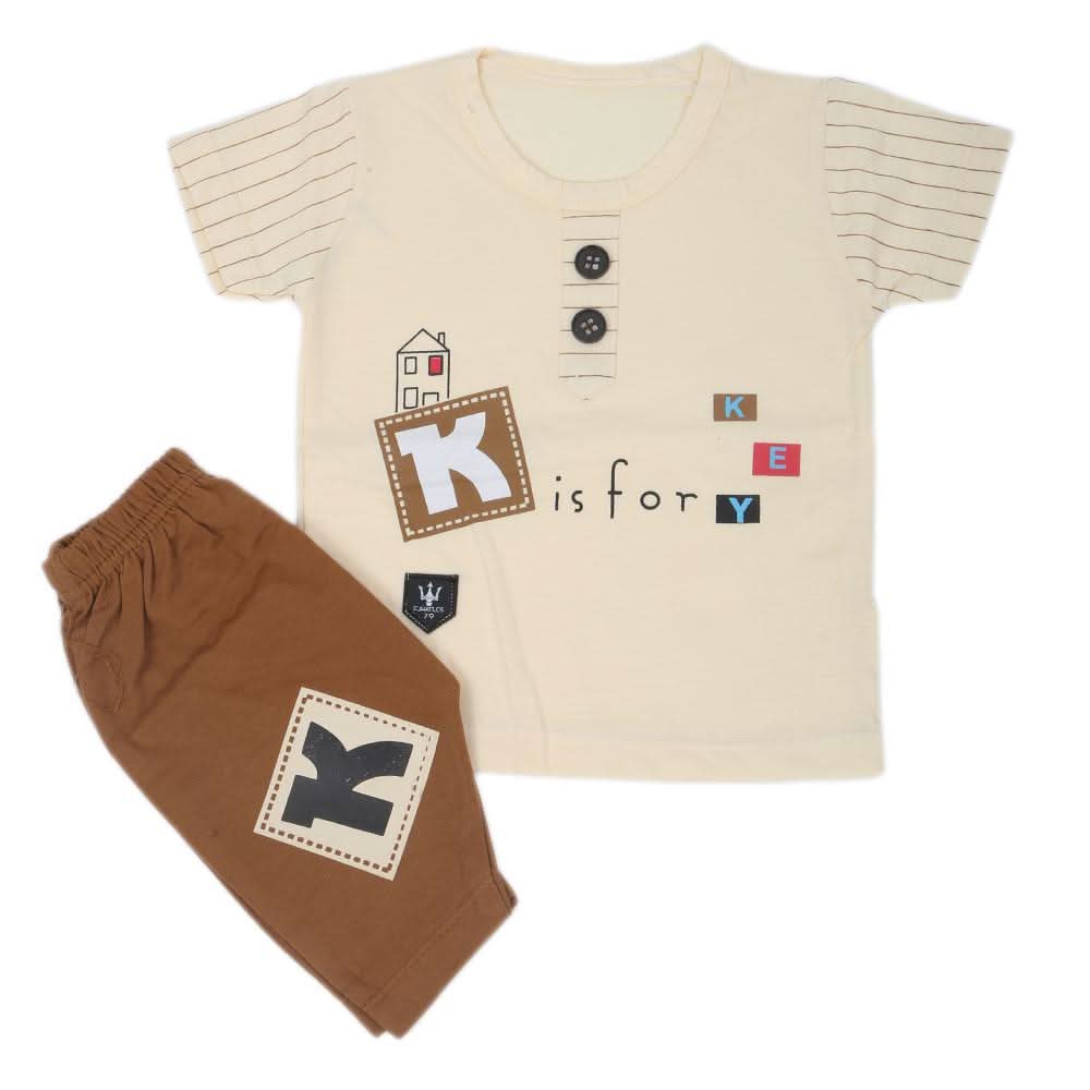 Boys Half Sleeves Suit  32784 - Fawn, Kids, Boys Sets And Suits, Chase Value, Chase Value