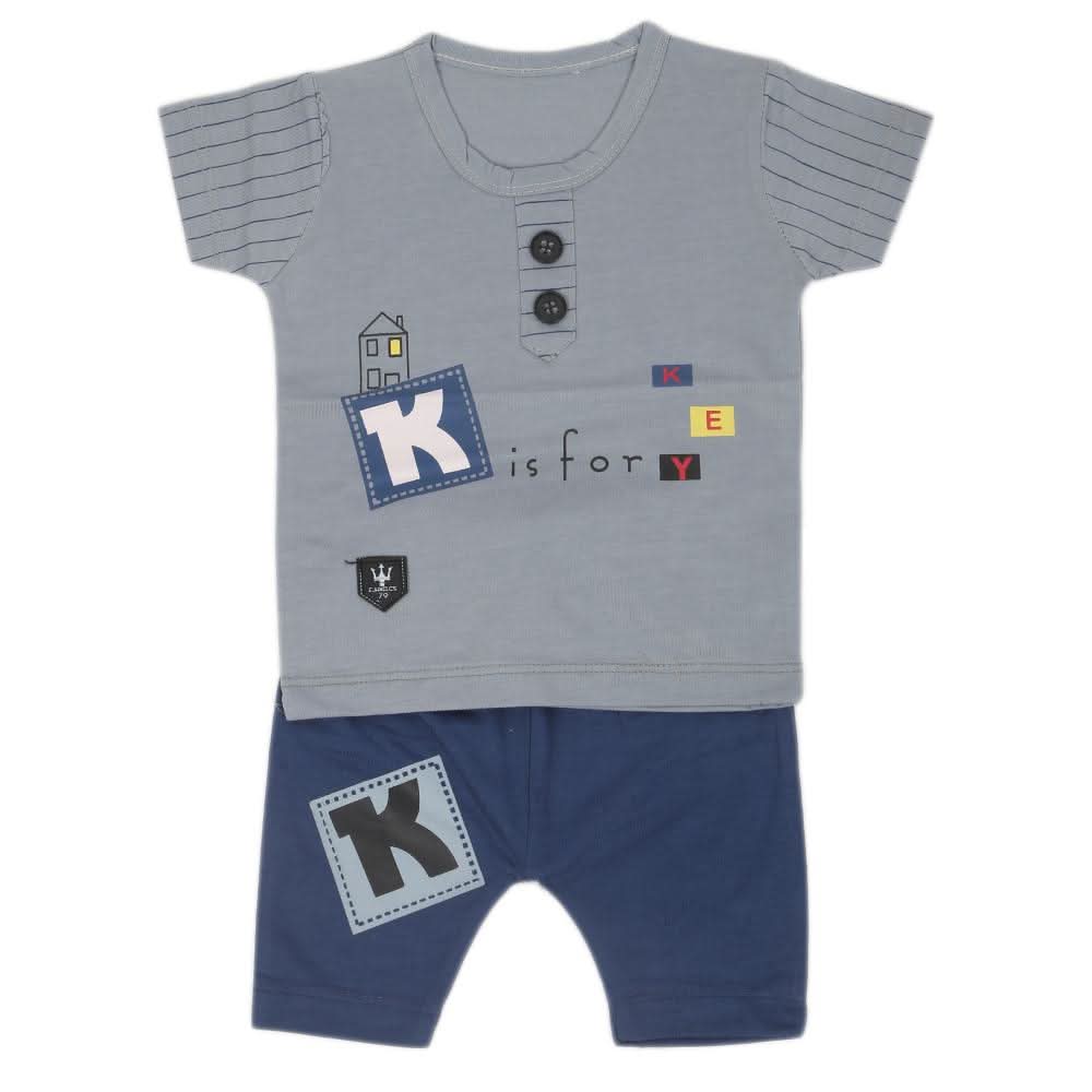 Boys Half Sleeves Suit  32784 - Grey, Kids, Boys Sets And Suits, Chase Value, Chase Value