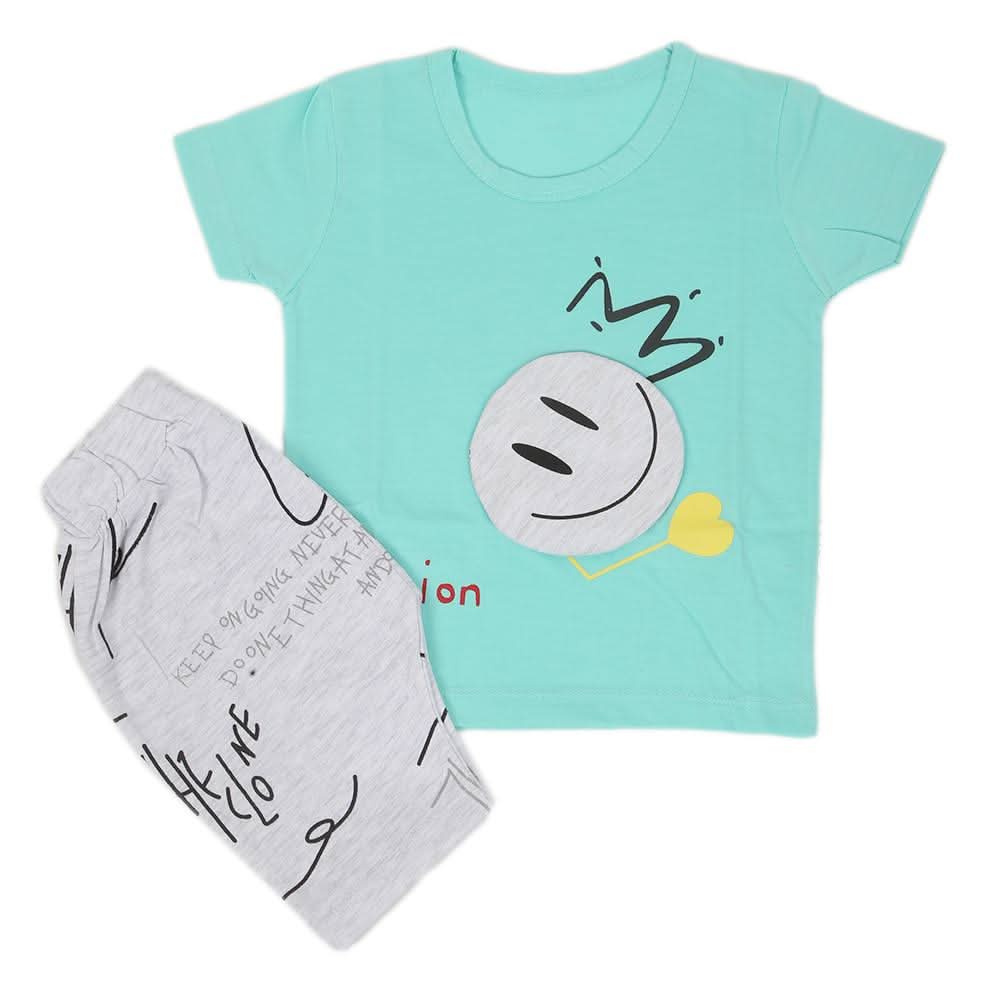 Boys Half Sleeves Suit  32790 - Cyan, Kids, Boys Sets And Suits, Chase Value, Chase Value