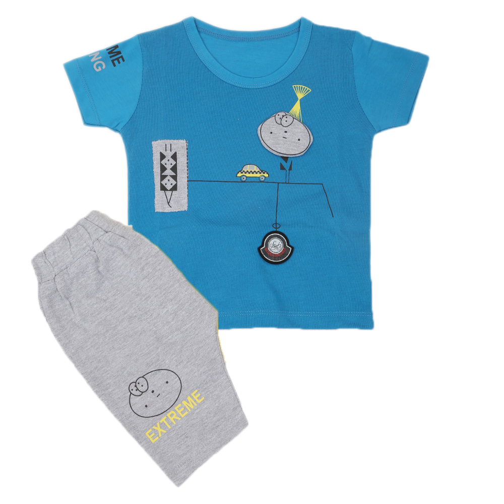 Boys Half Sleeves Suit  32875 - Blue, Kids, Boys Sets And Suits, Chase Value, Chase Value