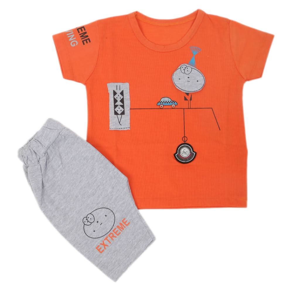 Boys Half Sleeves Suit  32875 - Orange, Kids, Boys Sets And Suits, Chase Value, Chase Value