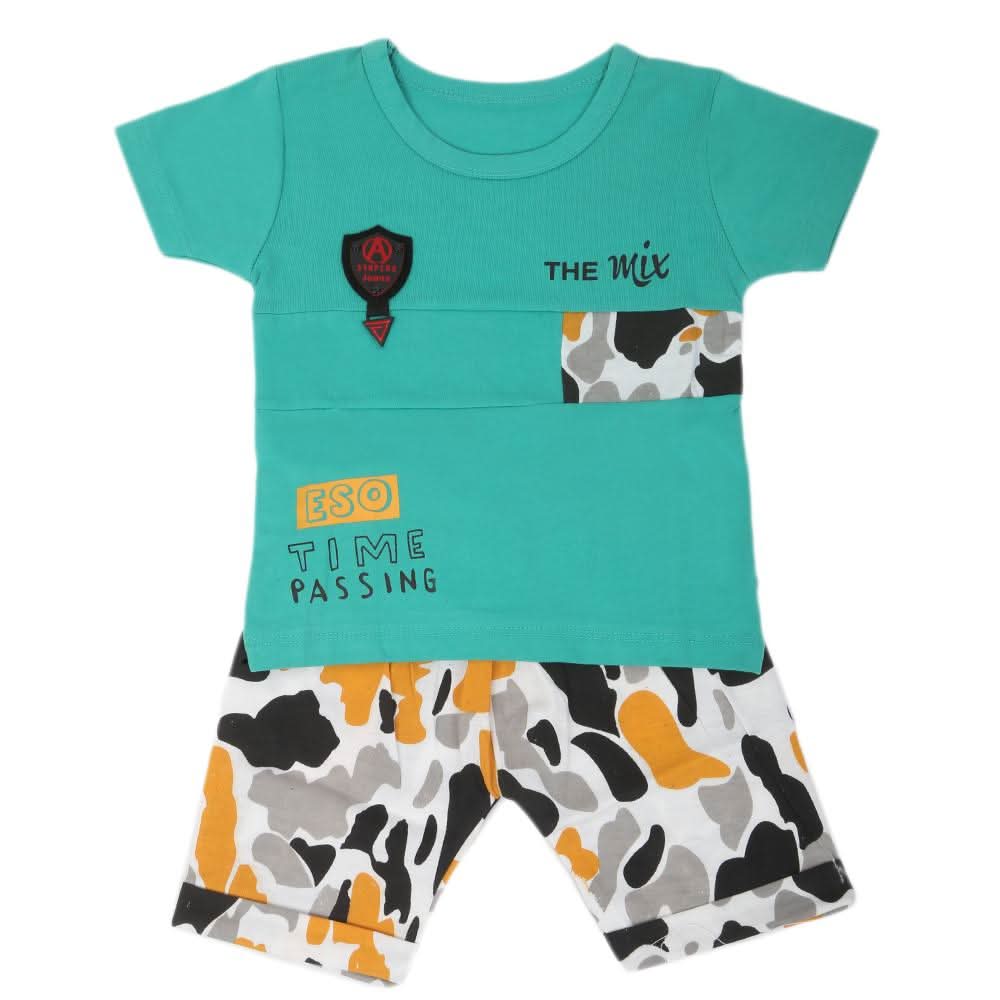Boys Half Sleeves Suit - Green, Kids, Boys Sets And Suits, Chase Value, Chase Value