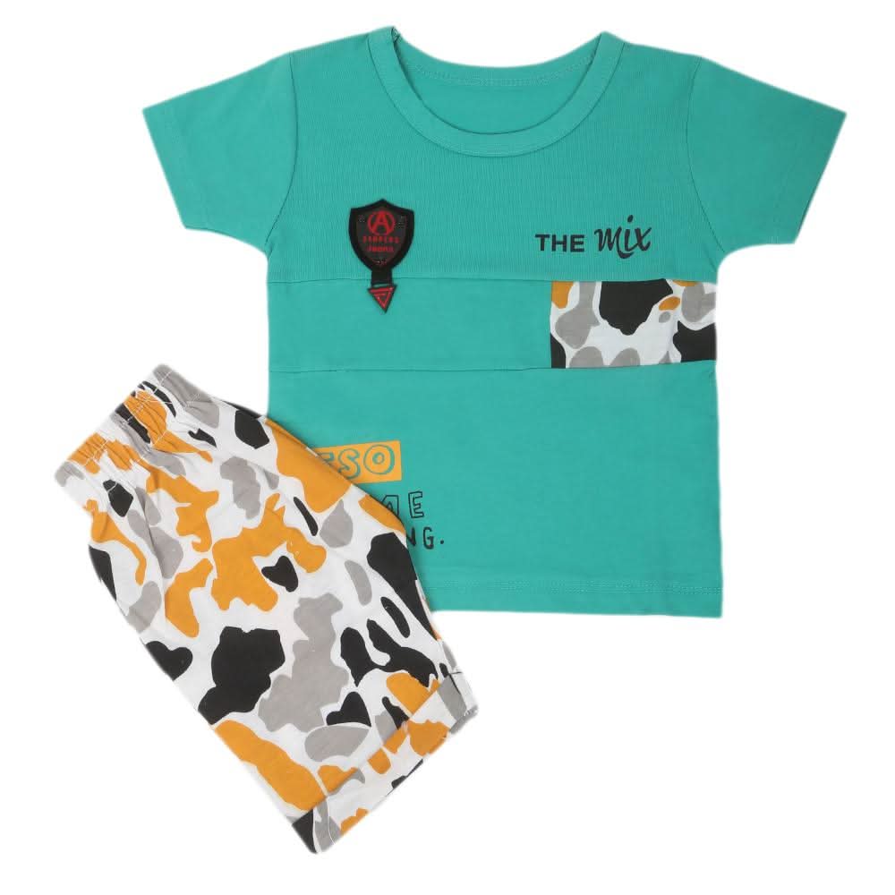 Boys Half Sleeves Suit - Green, Kids, Boys Sets And Suits, Chase Value, Chase Value