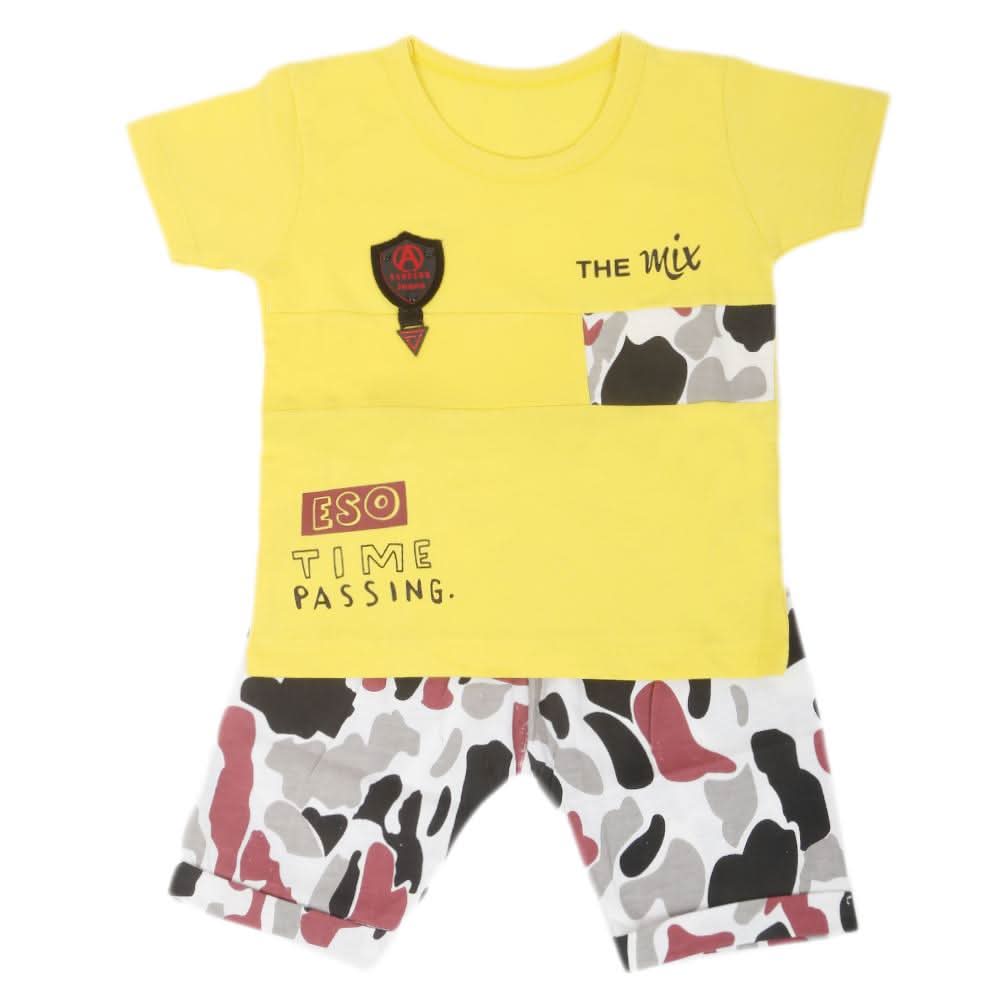 Boys Half Sleeves Suit - Yellow, Kids, Boys Sets And Suits, Chase Value, Chase Value