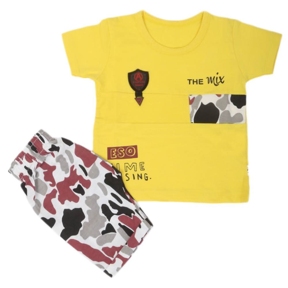 Boys Half Sleeves Suit - Yellow, Kids, Boys Sets And Suits, Chase Value, Chase Value
