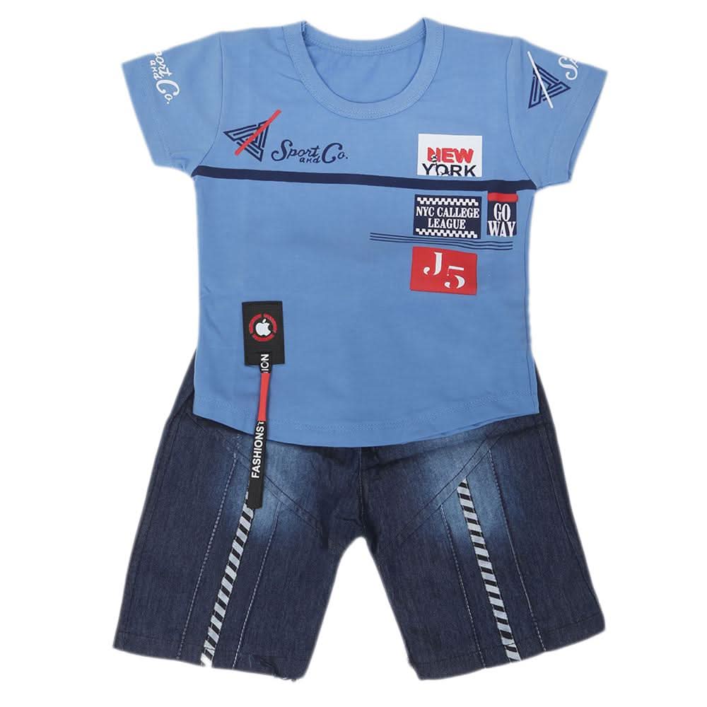Boys Half Sleeves Suit  31871 - Blue, Kids, Boys Sets And Suits, Chase Value, Chase Value