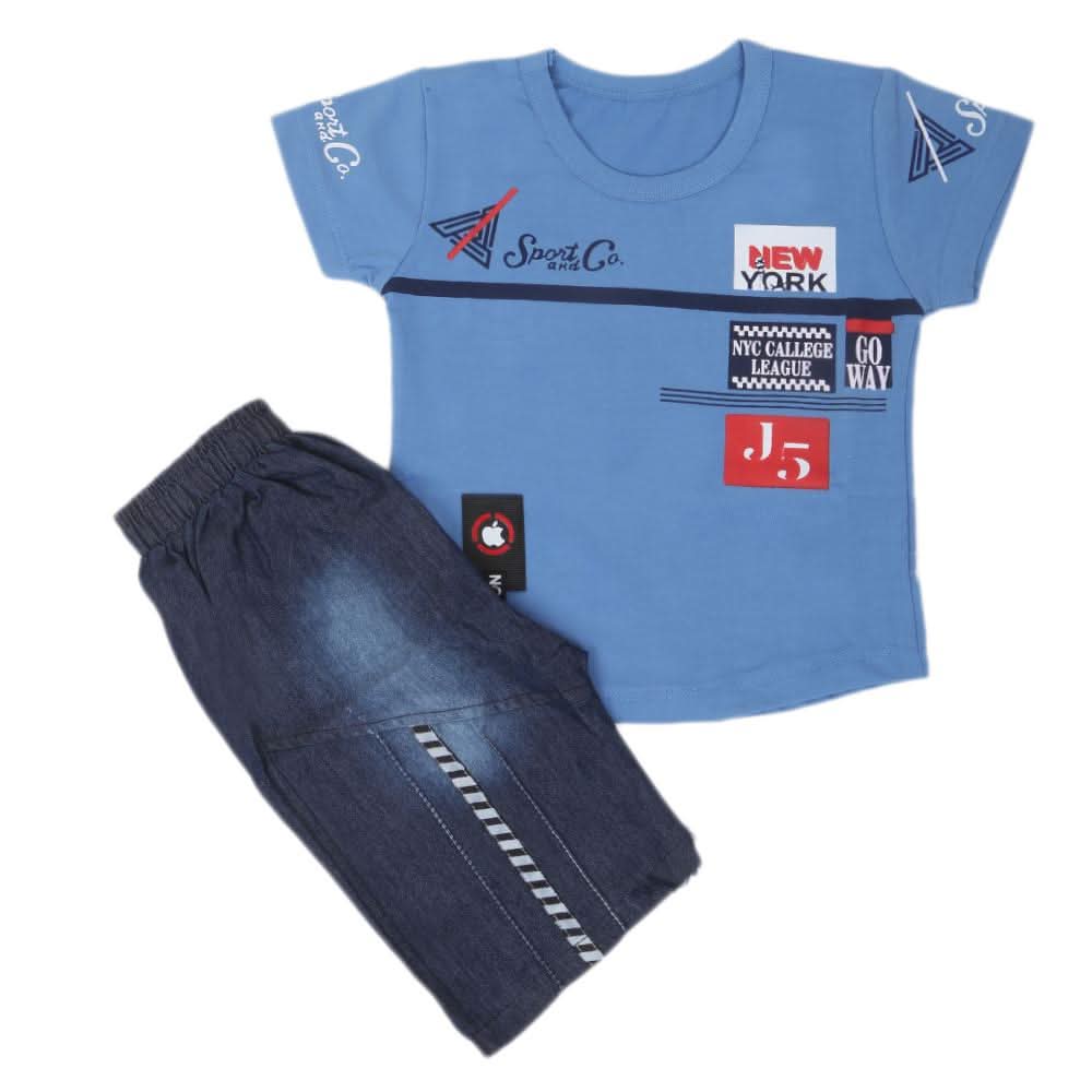 Boys Half Sleeves Suit  31871 - Blue, Kids, Boys Sets And Suits, Chase Value, Chase Value
