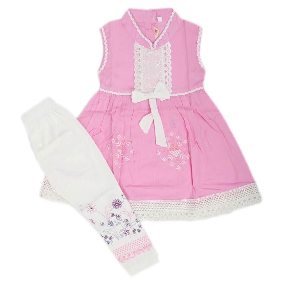 Girls Half Sleeves Suit  6773 - Pink, Kids, Girls Sets And Suits, Chase Value, Chase Value
