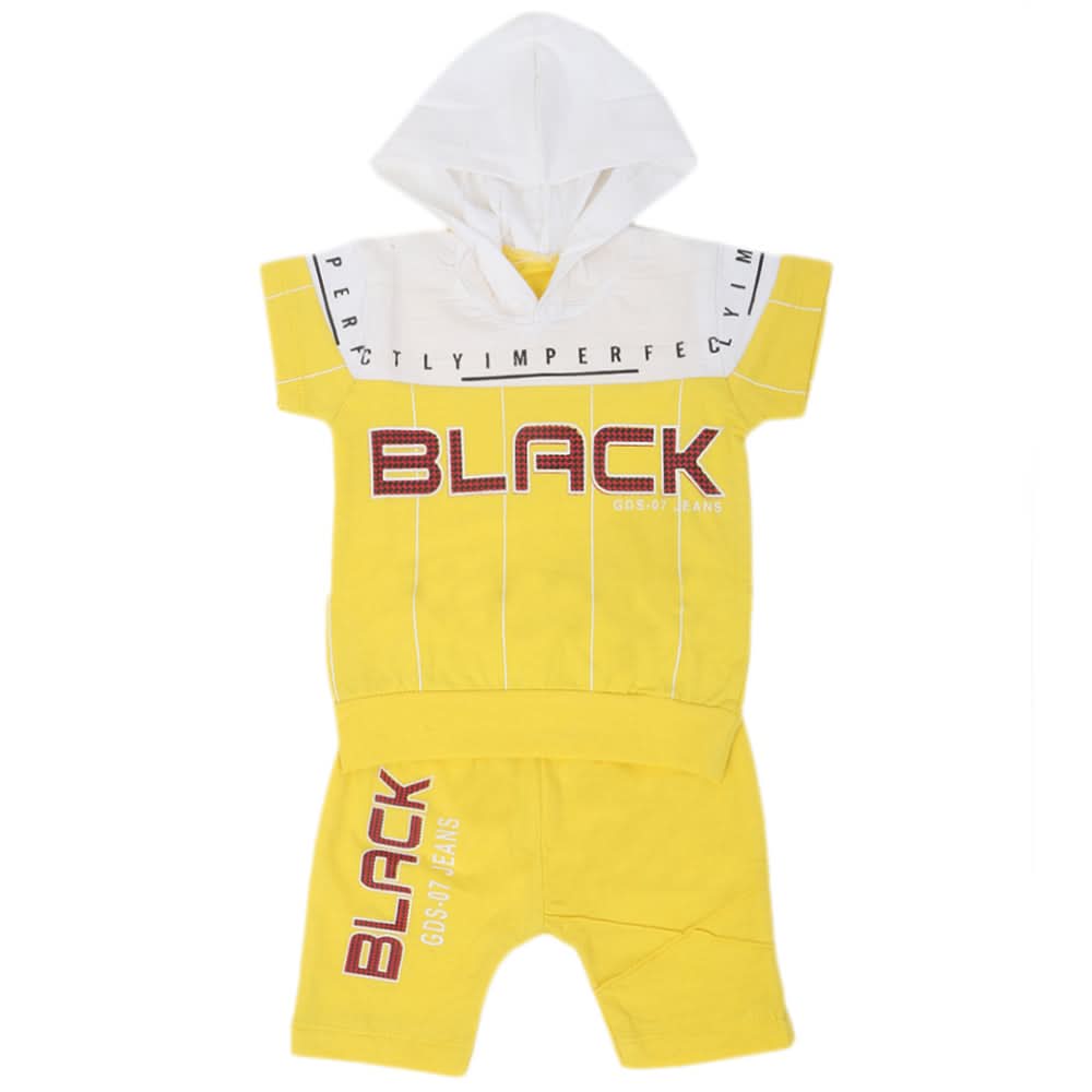 Newborn Boys Half Sleeves Suit  31867 - Yellow, Kids, NB Boys Sets And Suits, Chase Value, Chase Value