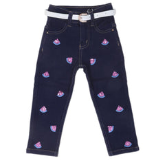 Girls Sequence Denim Pant - Navy Blue, Kids, Girls Pants And Capri, Chase Value, Chase Value