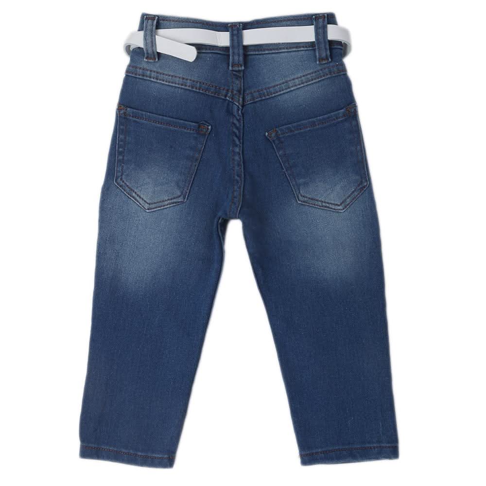 Girls Applique Denim Pant 534  - Blue, Kids, Girls Pants And Capri, Chase Value, Chase Value