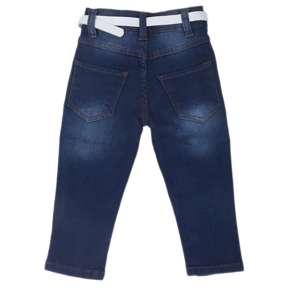 Girls Applique Denim Pant 534  - Dark Blue, Kids, Girls Pants And Capri, Chase Value, Chase Value