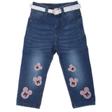 Girls Applique Denim Pant 535  - Blue, Kids, Girls Pants And Capri, Chase Value, Chase Value