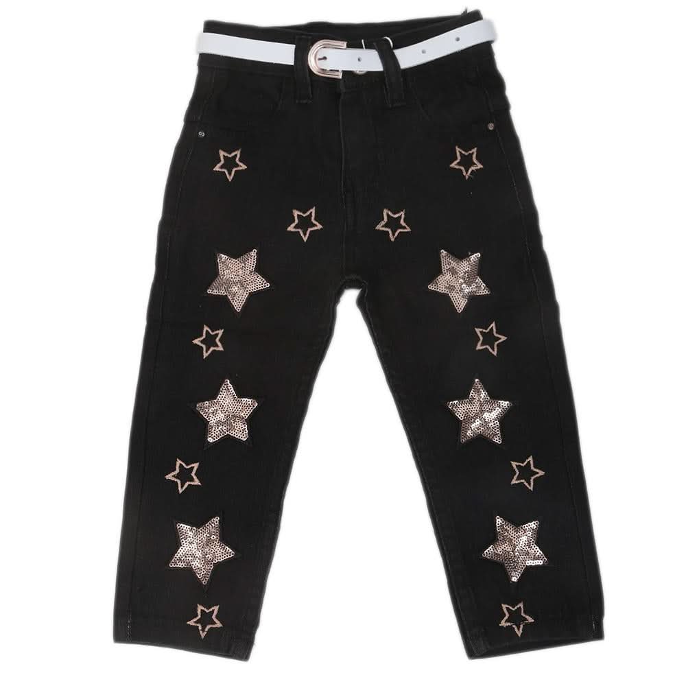 Girls Sequence Denim Pant 528  - Black, Kids, Girls Pants And Capri, Chase Value, Chase Value