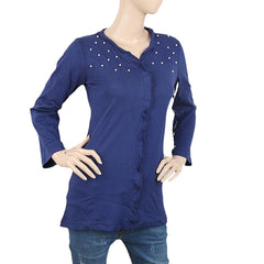 Women's Top With Front Moti ( Zel) - Navy Blue, Women, T-Shirts And Tops, Chase Value, Chase Value