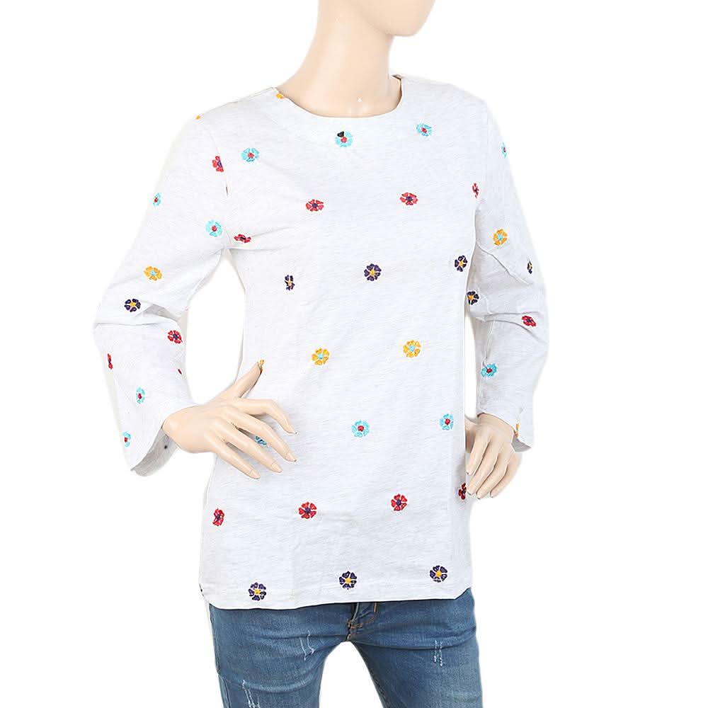 Women's Embroided Top - Grey, Women, T-Shirts And Tops, Chase Value, Chase Value