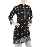 Women's Dobby Printed Kurti -Wqb-5026-H - Black, Women, Ready Kurtis, Chase Value, Chase Value