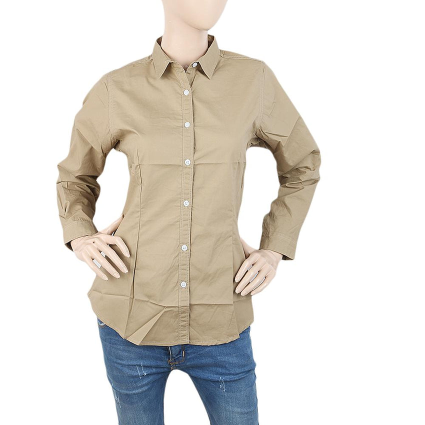 Women's Plain Casual Shirt - Beige, Women, T-Shirts And Tops, Chase Value, Chase Value