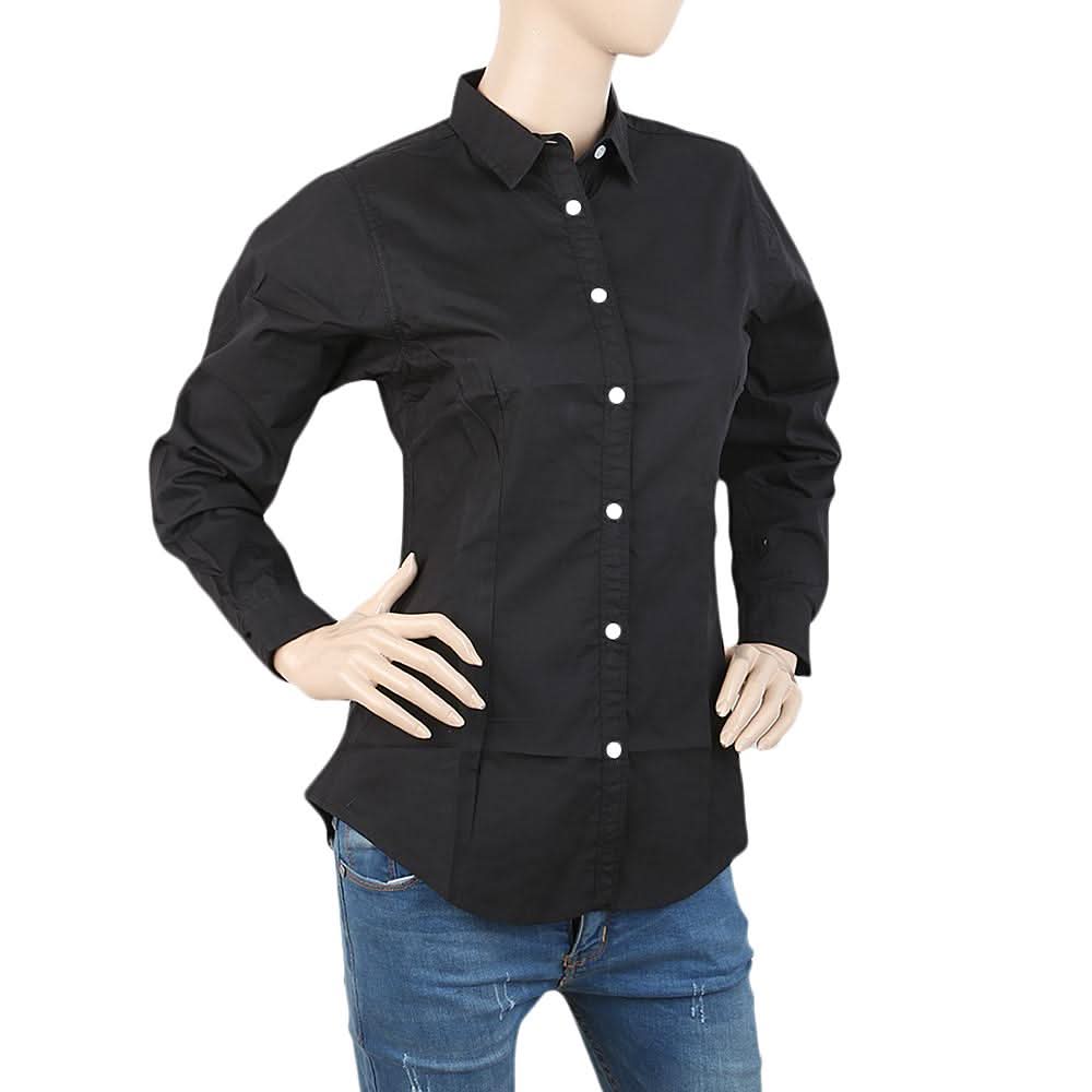 Women's Plain Casual Shirt - Black, Women, T-Shirts And Tops, Chase Value, Chase Value