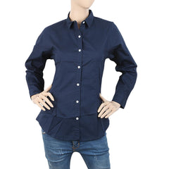 Women's Plain Casual Shirt - Navy Blue, Women, T-Shirts And Tops, Chase Value, Chase Value