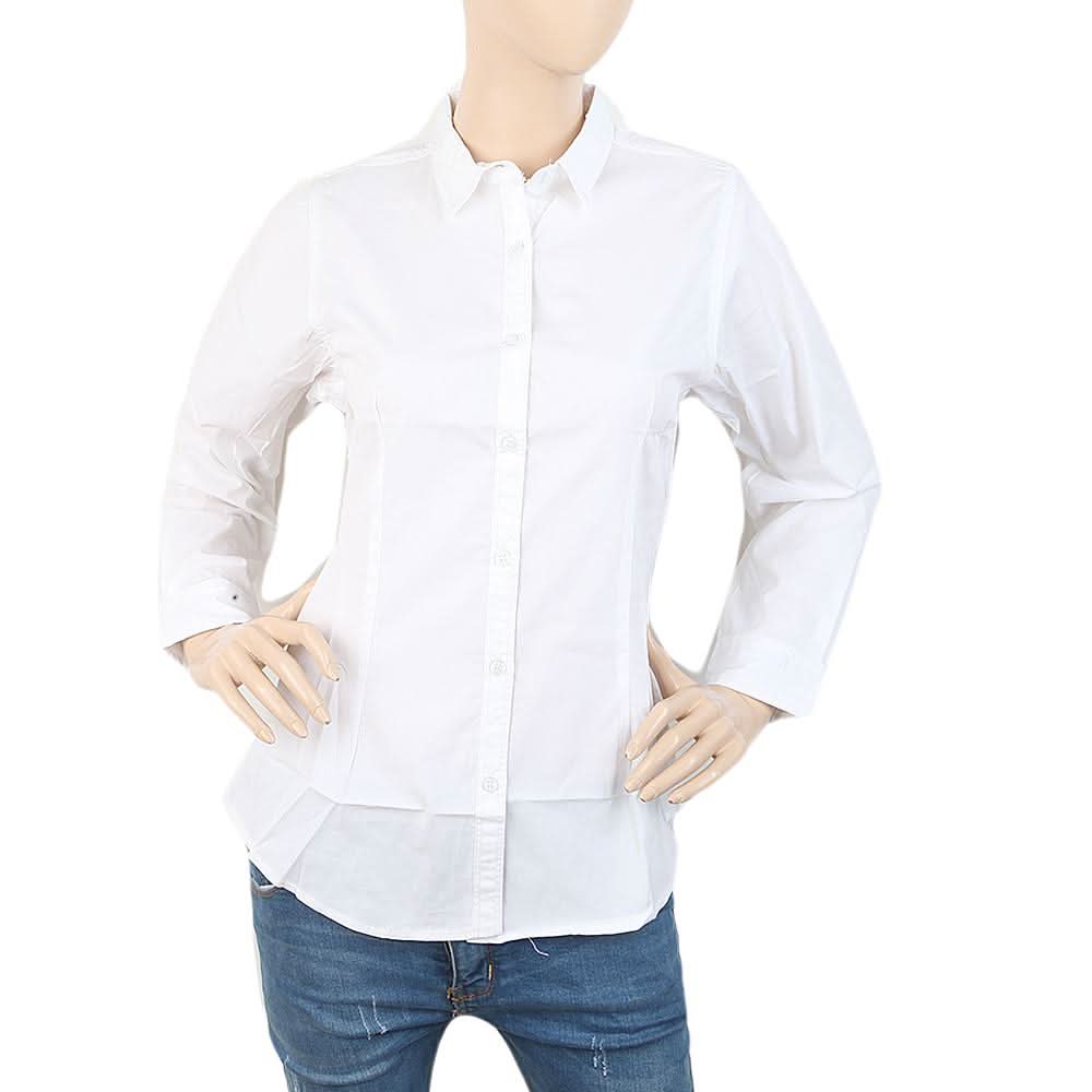 Women's Plain Casual Shirt - White, Women, T-Shirts And Tops, Chase Value, Chase Value