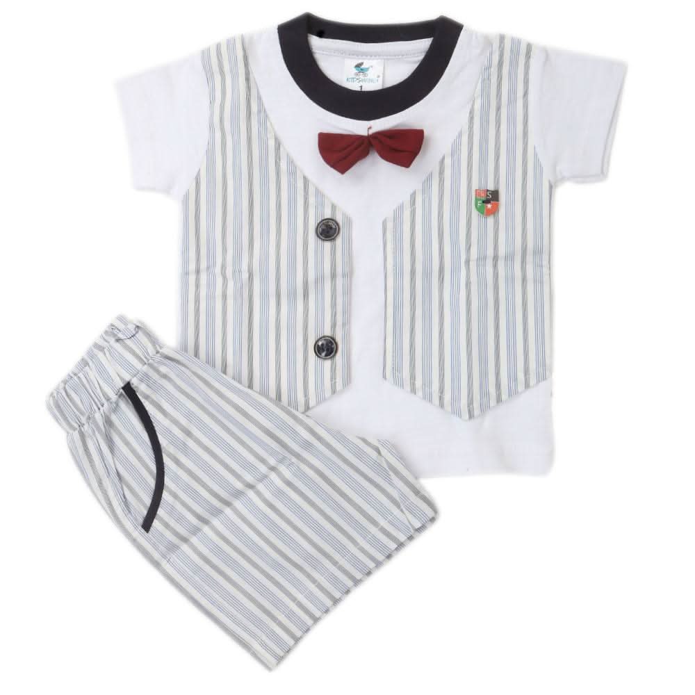 Newbron Boys Half Sleeves Suits 2101 - White, Kids, NB Boys Sets And Suits, Chase Value, Chase Value