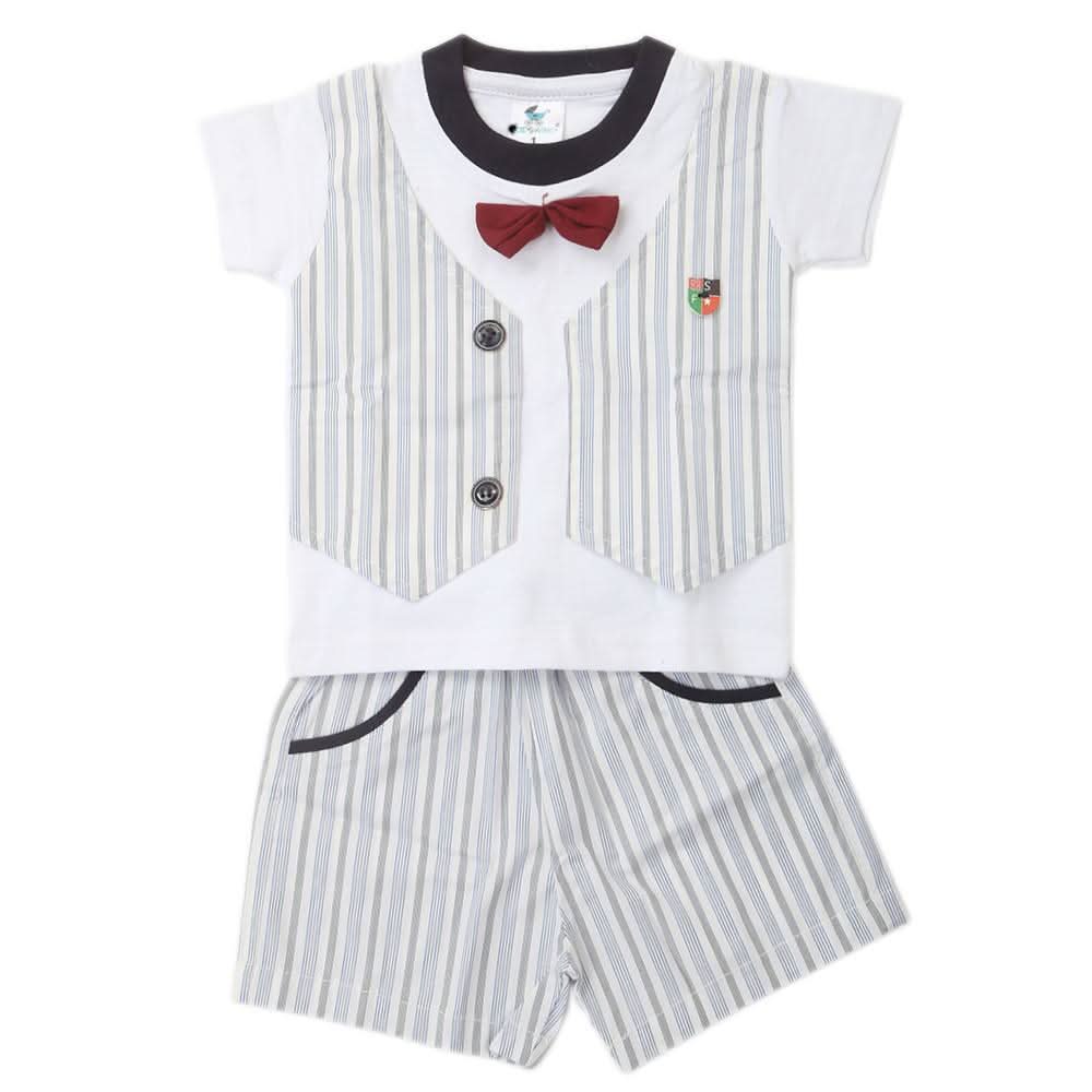 Newbron Boys Half Sleeves Suits 2101 - White, Kids, NB Boys Sets And Suits, Chase Value, Chase Value