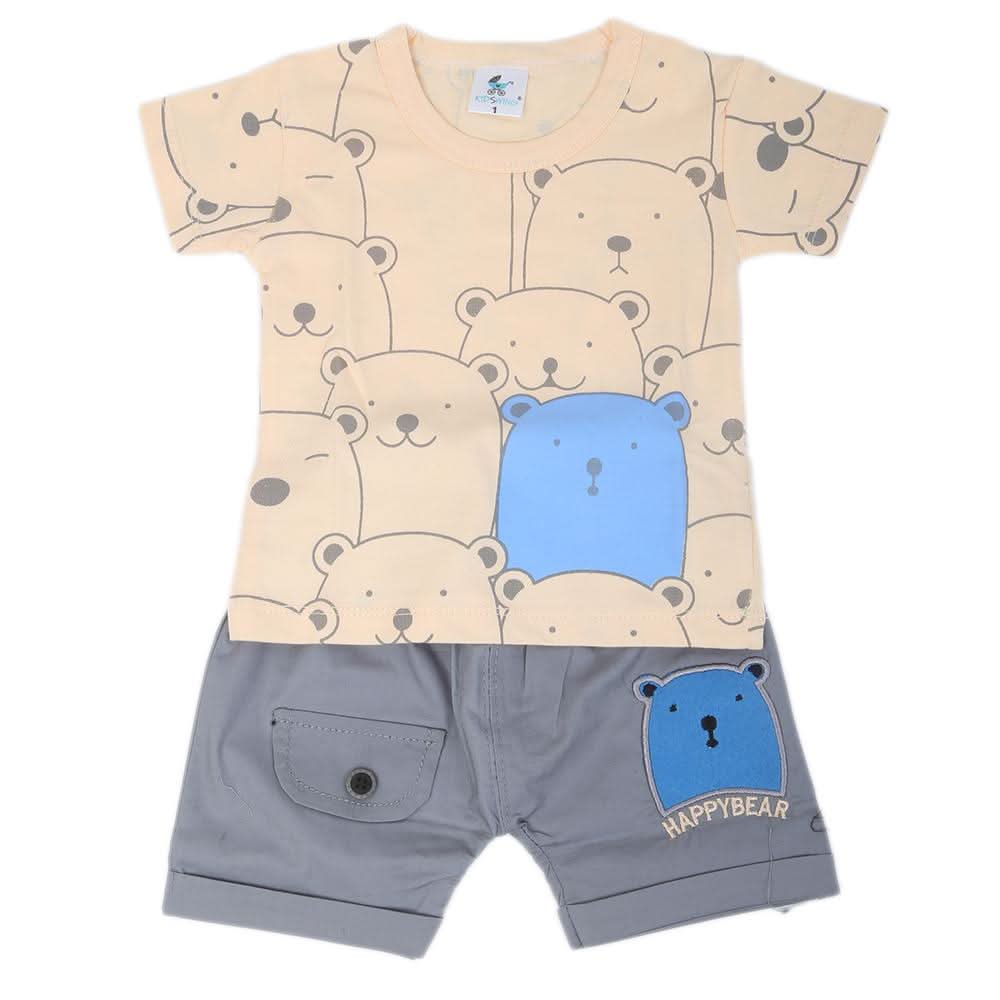 Newbron Boys Half Sleeves Suits 2104 - Peach, Kids, NB Boys Sets And Suits, Chase Value, Chase Value