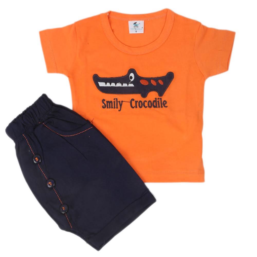 Newbron Boys Half Sleeves Suits 2105 - Orange, Kids, NB Boys Sets And Suits, Chase Value, Chase Value