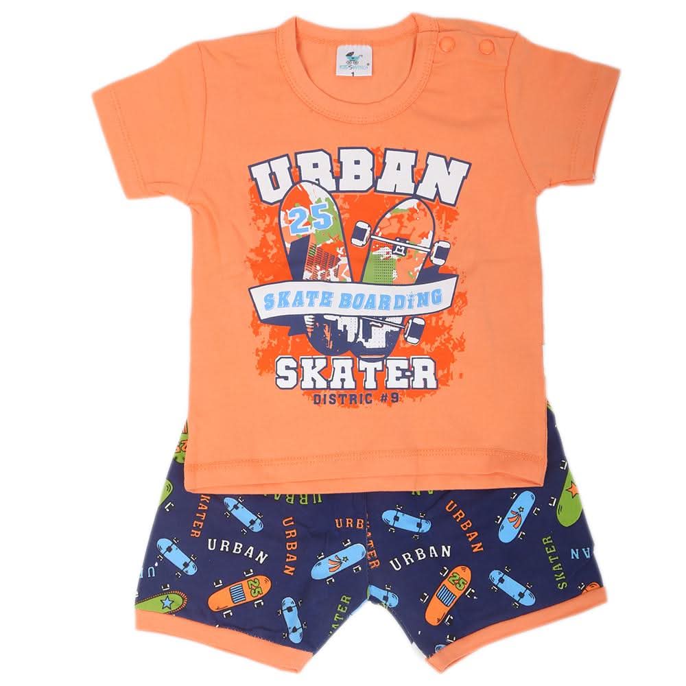 Newbron Boys Half Sleeves Suits 1101 - Orange, Kids, NB Boys Sets And Suits, Chase Value, Chase Value