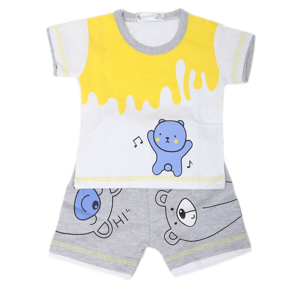 Newbron Boys Half Sleeves Suits 1105 - Yellow, Kids, NB Boys Sets And Suits, Chase Value, Chase Value