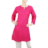 Women's Plain Dobby Kurti -Wqb-5026-M - Dark Pink, Women, Ready Kurtis, Chase Value, Chase Value