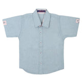 Boys Casual Half Sleeves Shirt - Steel Blue, Kids, Boys Shirts, Chase Value, Chase Value