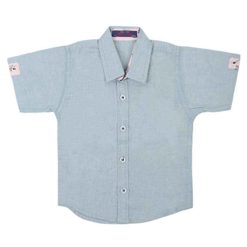 Boys Casual Half Sleeves Shirt SC 2551-A - Steel Blue, Kids, Boys Shirts, Chase Value, Chase Value