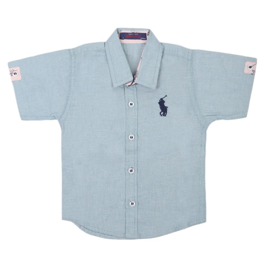 Boys Casual Half Sleeves Shirt - Steel Blue, Kids, Boys Shirts, Chase Value, Chase Value